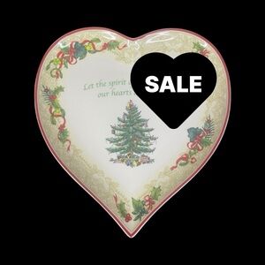 SPODE Christmas Tree Heart Tray Plate Collection S3324-A10 Stoneware NEW NWT